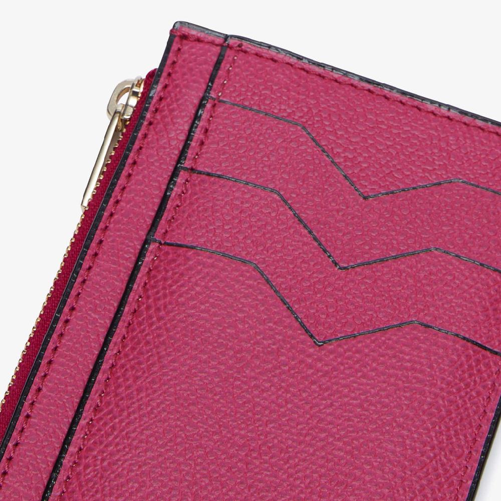 Valextra Porta carte da Donna con zip di Lusso in Pelle Rosa | Valextra Offerte stagionali