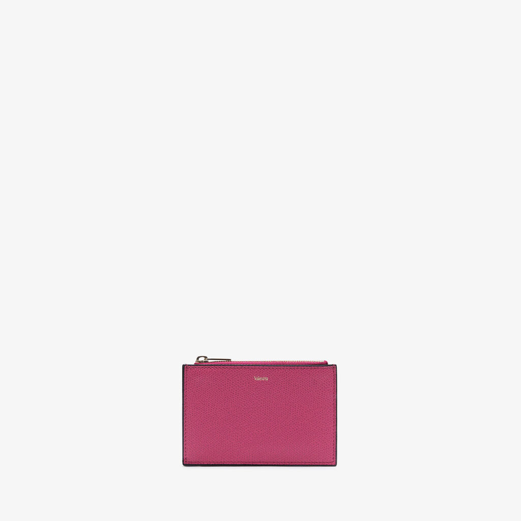 Valextra Porta carte da Donna con zip di Lusso in Pelle Rosa | Valextra Offerte stagionali
