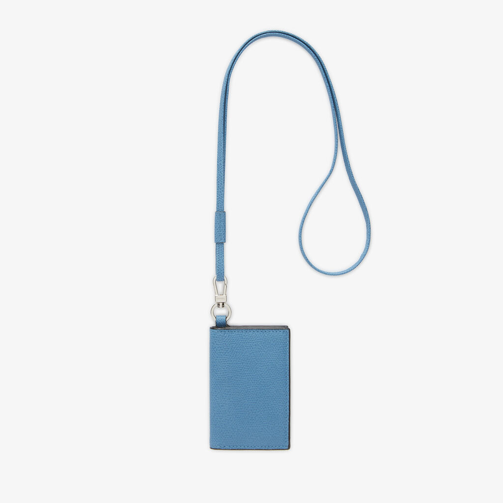 Valextra Porta carte con laccio da Donna in Pelle Azzurra | Valextra