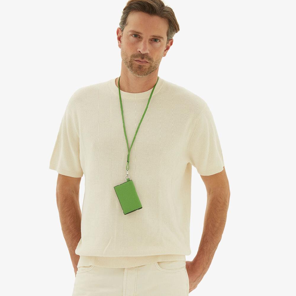 Valextra Porta carte con laccio da Donna in Pelle Verde | Valextra Offerte giornaliere