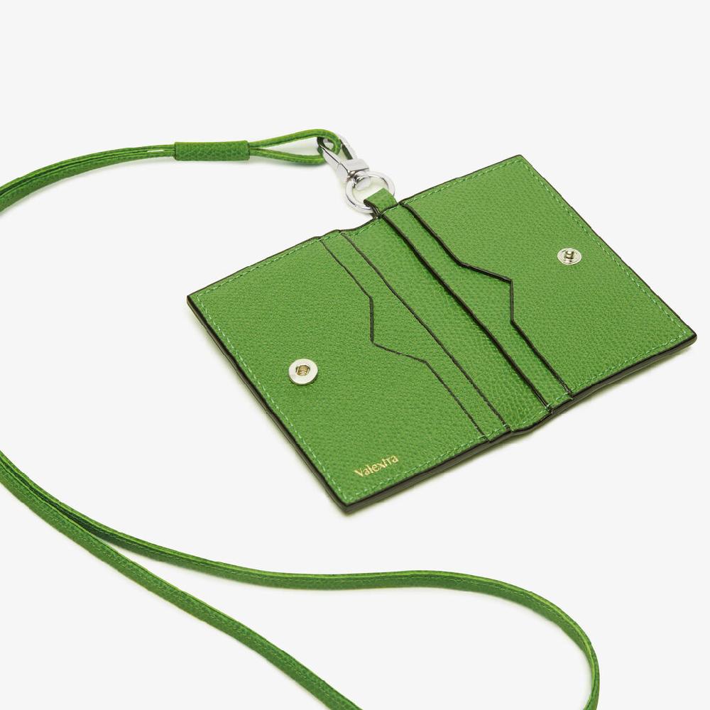 Valextra Porta carte con laccio da Donna in Pelle Verde | Valextra Offerte giornaliere