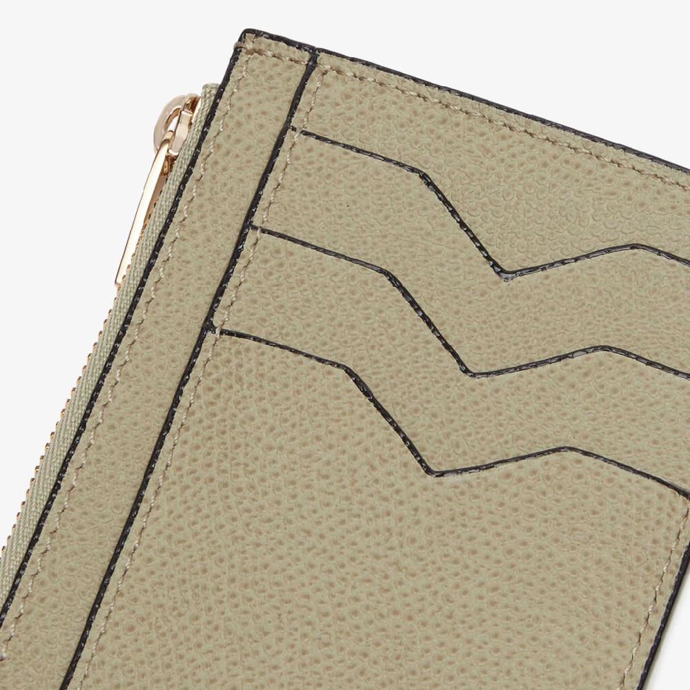 Valextra Porta carte di Lusso con zip in Pelle Verde tundra | Valextra Prezzo basso