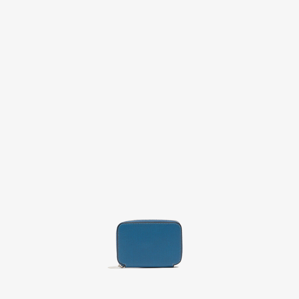 Valextra Porta carte di Lusso in Pelle Blu Cobalto | Valextra Zip Around Super Saving Price