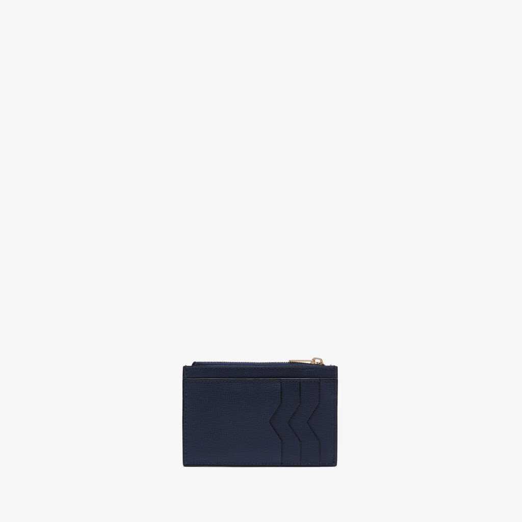 Valextra Porta Carte Con Cerniera in Pelle Blu di Lusso | Valextra