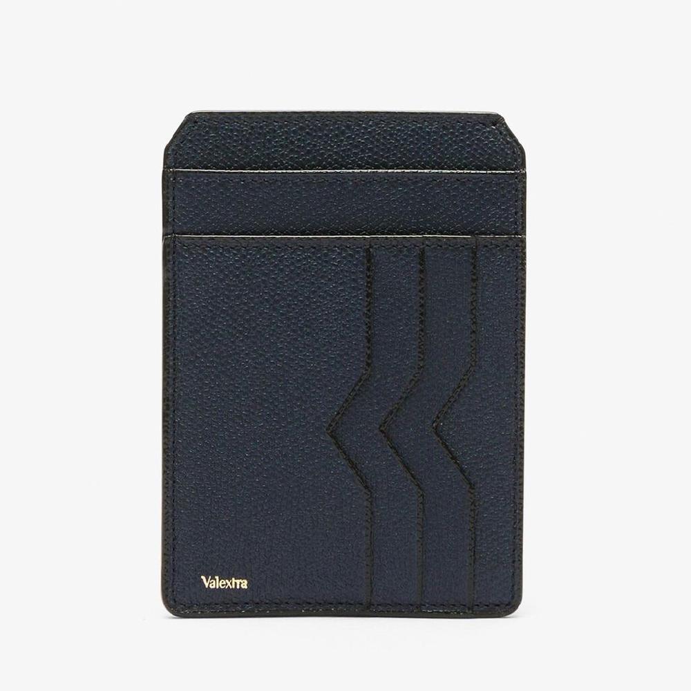 Valextra Porta carte e documenti in Pelle Blu | Valextra Sostegno trimestrale