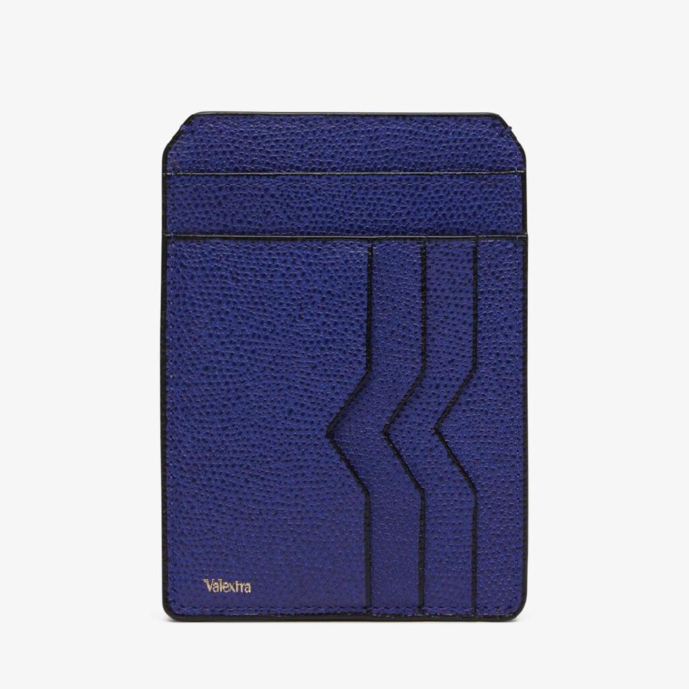 Valextra Portatessere in Pelle Blu | Valextra Discount Store per i nuovi prodotti