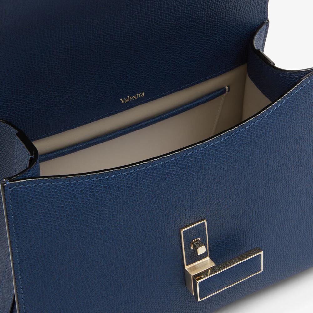 Valextra Borsa a mano Donna di Lusso in Pelle Blu Zaffiro | Valextra Iside Trasporto libero internazionale
