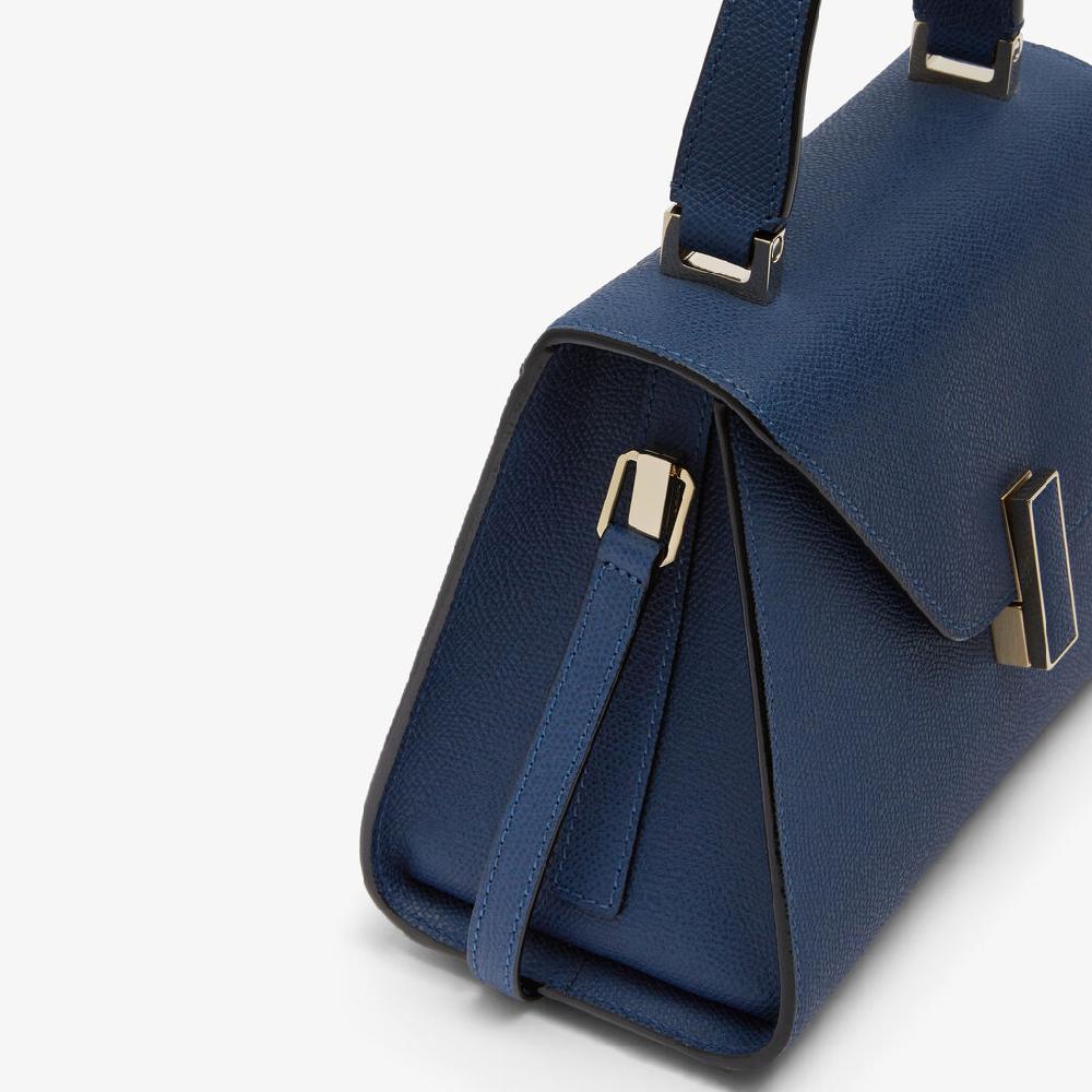 Valextra Borsa a mano Donna di Lusso in Pelle Blu Zaffiro | Valextra Iside Trasporto libero internazionale