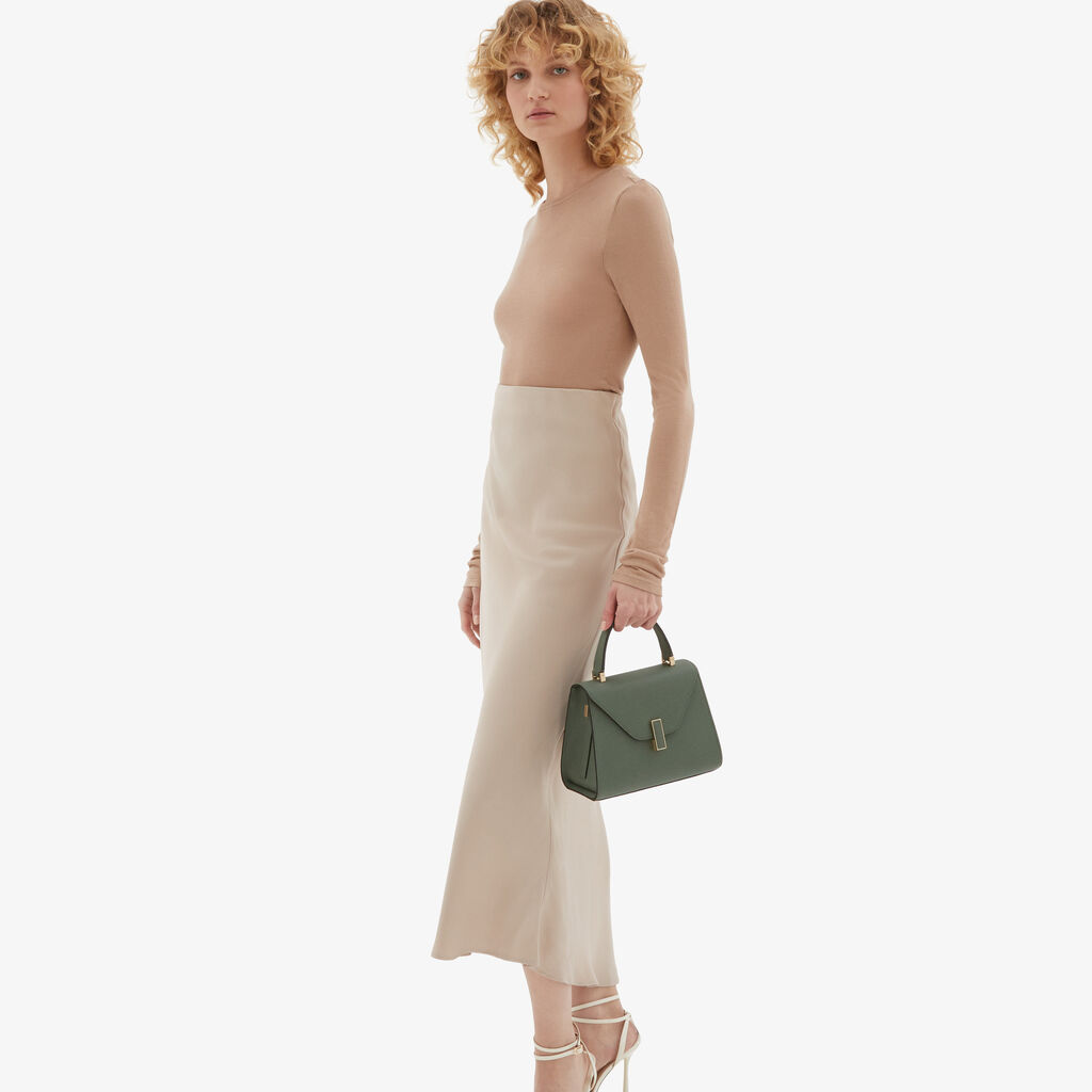 Valextra Borsetta a mano da Donna Mini in Pelle Verde | Valextra Iside Officina