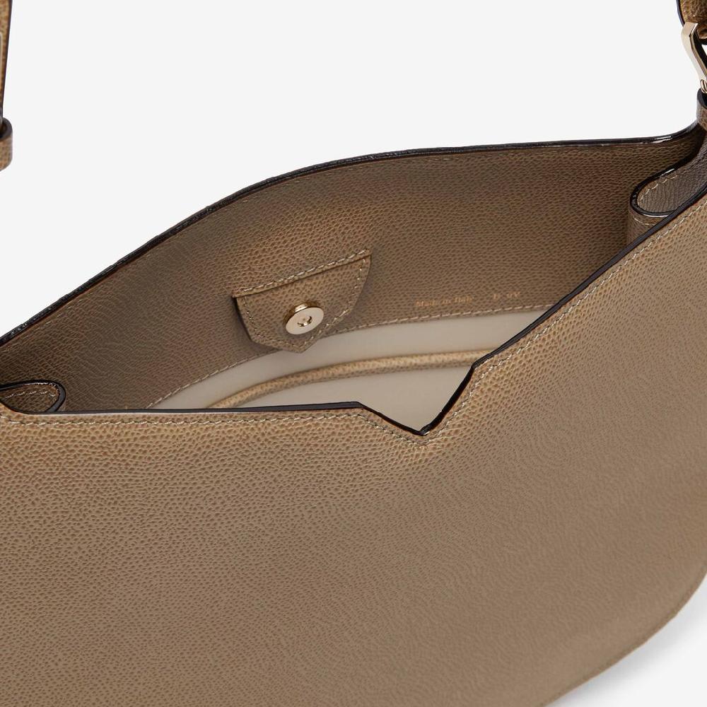 Valextra Borsa a spalla Media in Pelle Tortora | Valextra Hobo Esporta salva