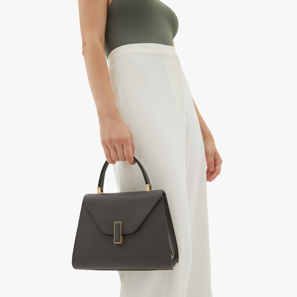 Valextra Borsa a mano Mini in Pelle Grigia | Valextra Iside 50% di sconto per tempo limitato