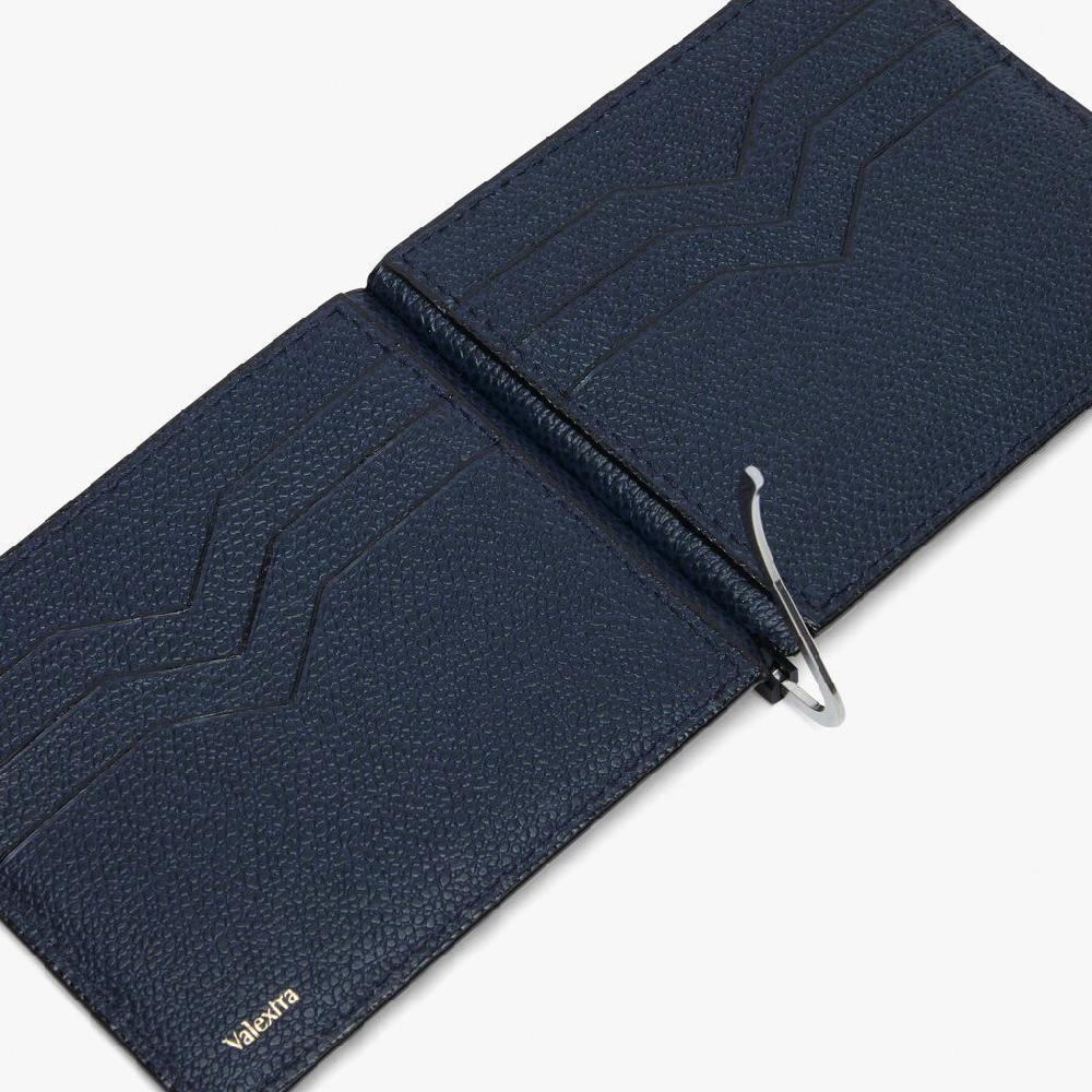 Valextra Portafoglio con fermasoldi in Pelle Blu | Valextra piccola pelletteria Qualità