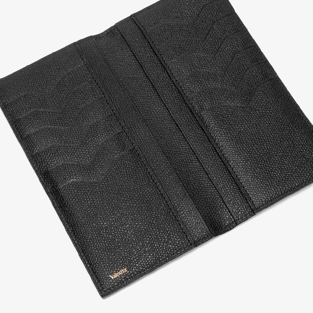 Valextra Portafoglio verticale bifold in Pelle Nera | Valextra piccola pelletteria Soddisfazione Garantita