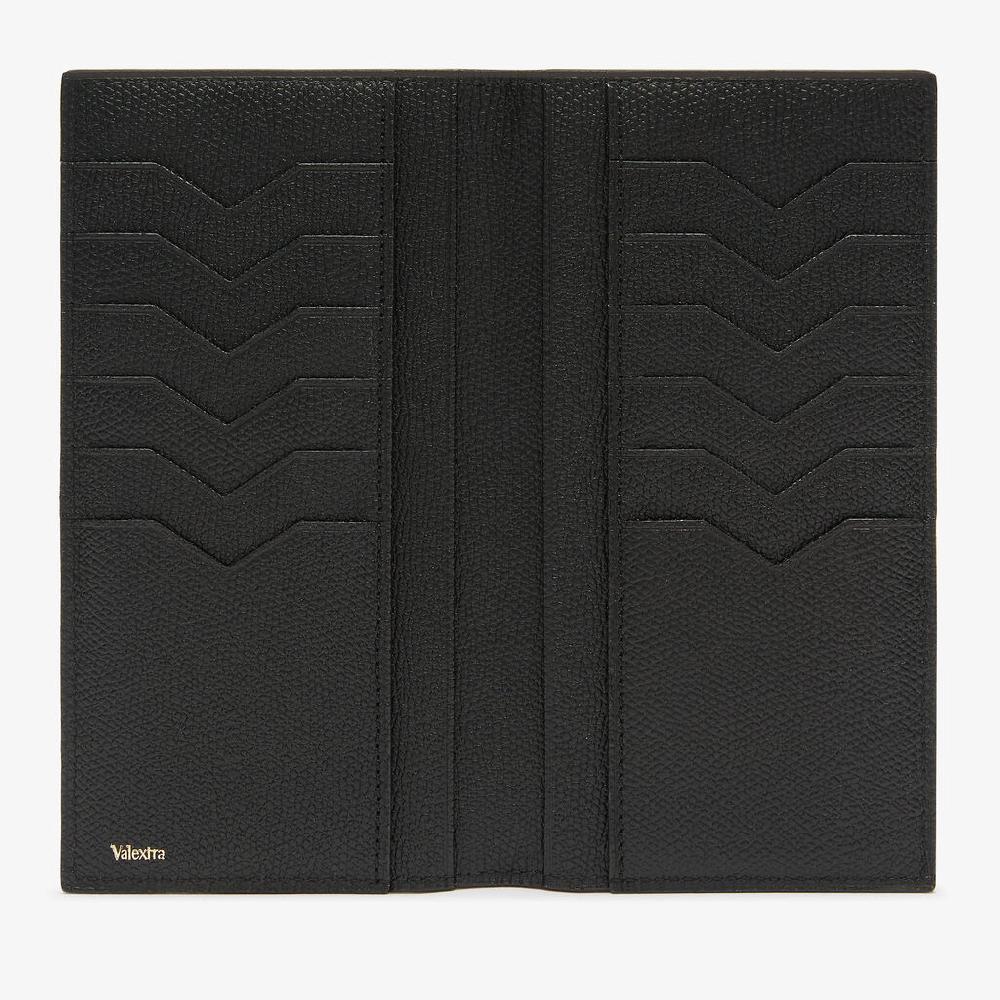 Valextra Portafoglio verticale bifold in Pelle Nera | Valextra piccola pelletteria Soddisfazione Garantita