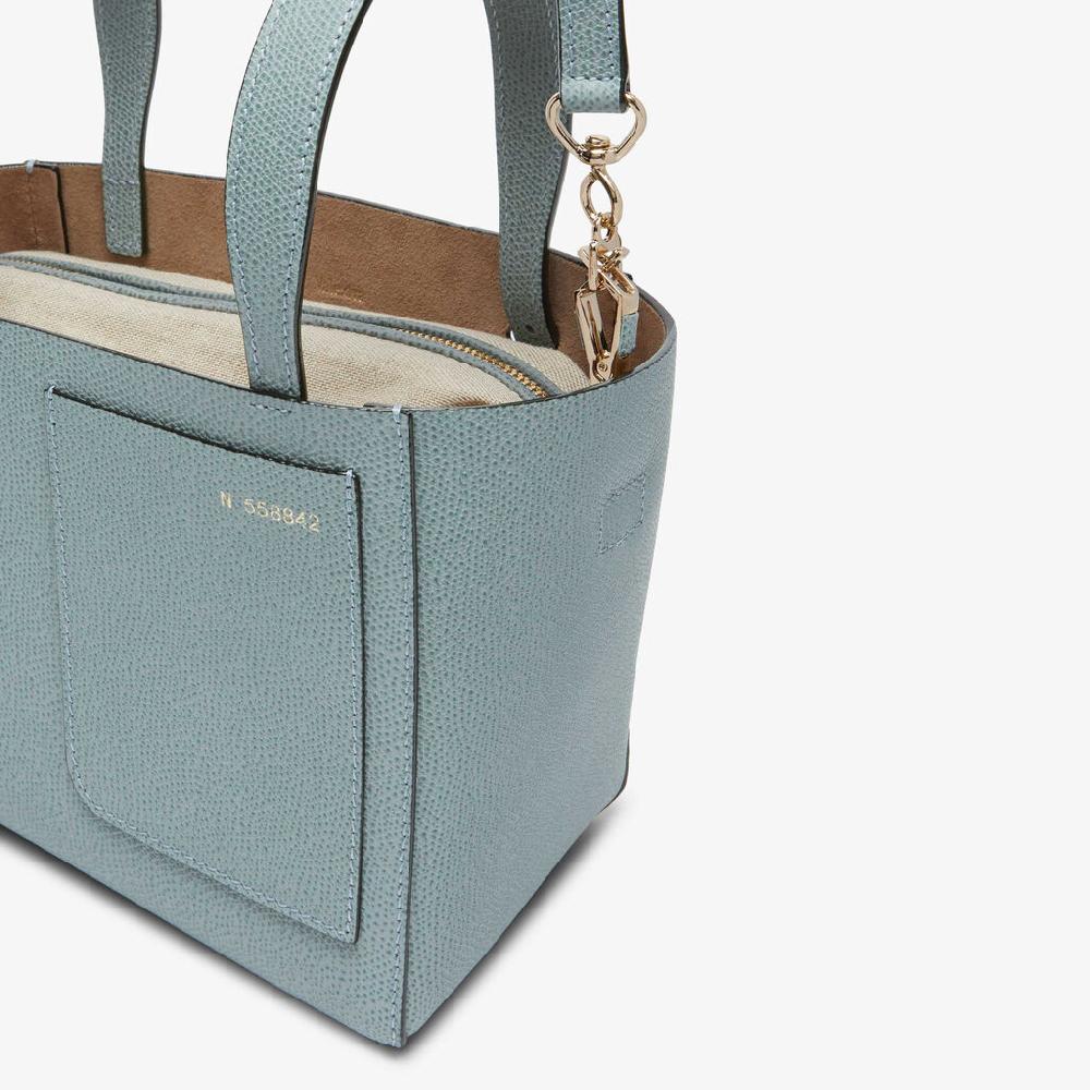 Valextra Borsa Secchiello da Donna in Pelle Azzurra | Valextra Soft Economico