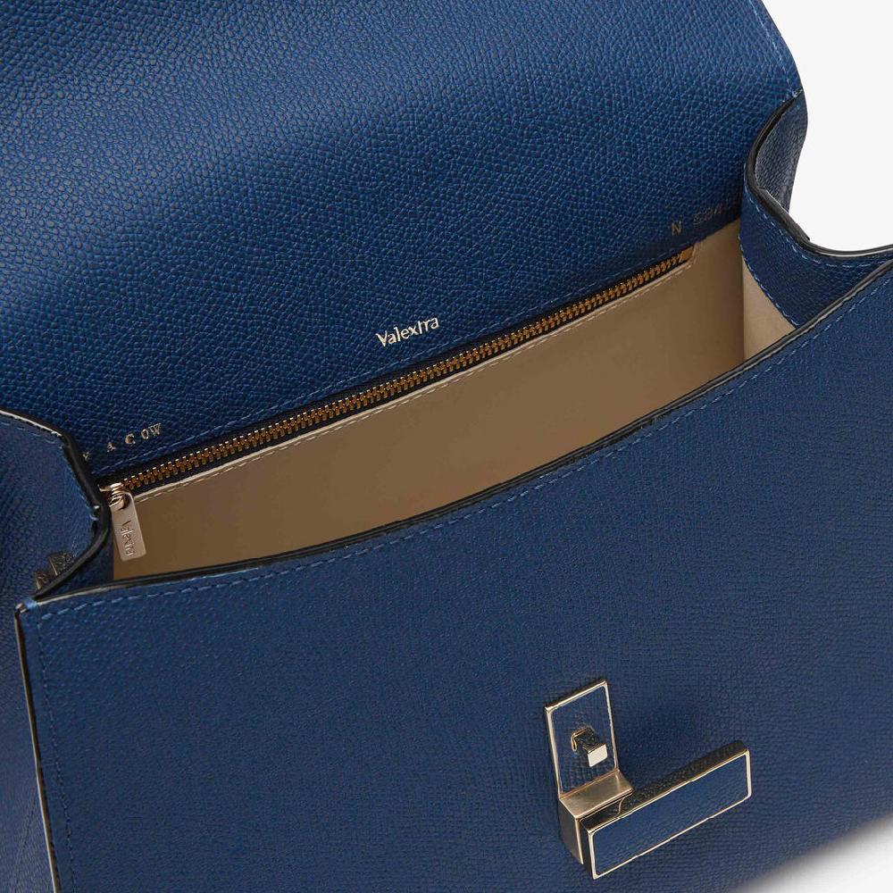 Valextra Borsa a mano da Donna in Pelle Blu Zaffiro | Valextra Iside Online