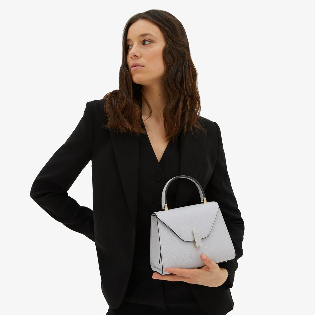 Valextra Borsa a tracolla da Donna in Pelle Grigia | Valextra Iside In Vendita