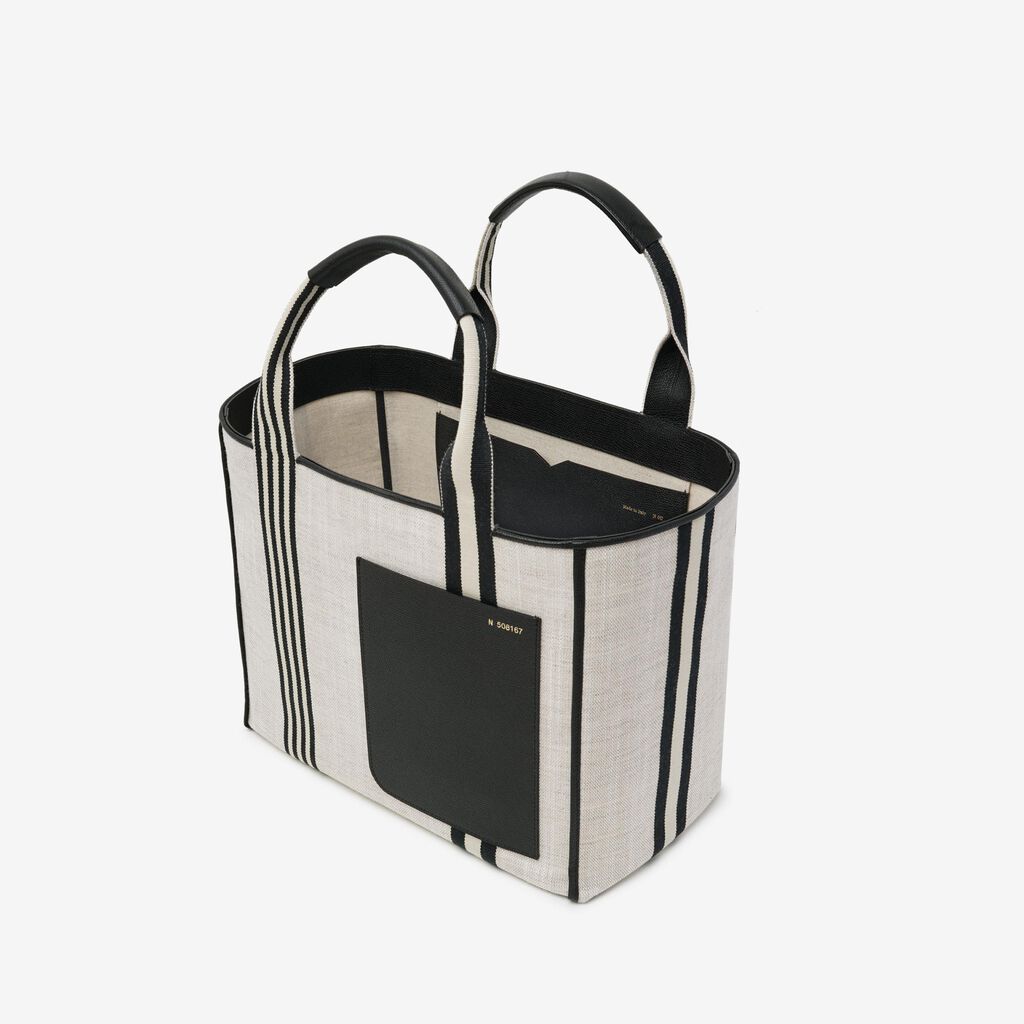 Valextra Tote bag Media in Tessuto Marrone | Valextra Vendita Calda