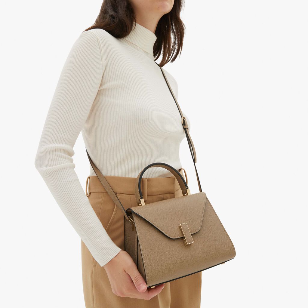 Valextra Borsa a mano Mini in Pelle Tortora | Valextra Iside Vendita Economica
