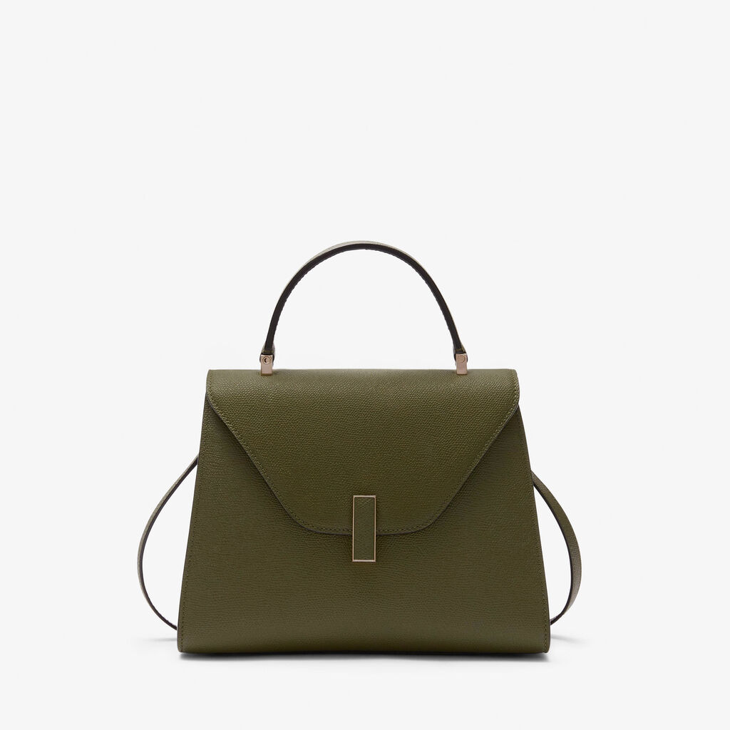 Valextra Borsa a mano Media in Pelle Verde Militare | Valextra Iside