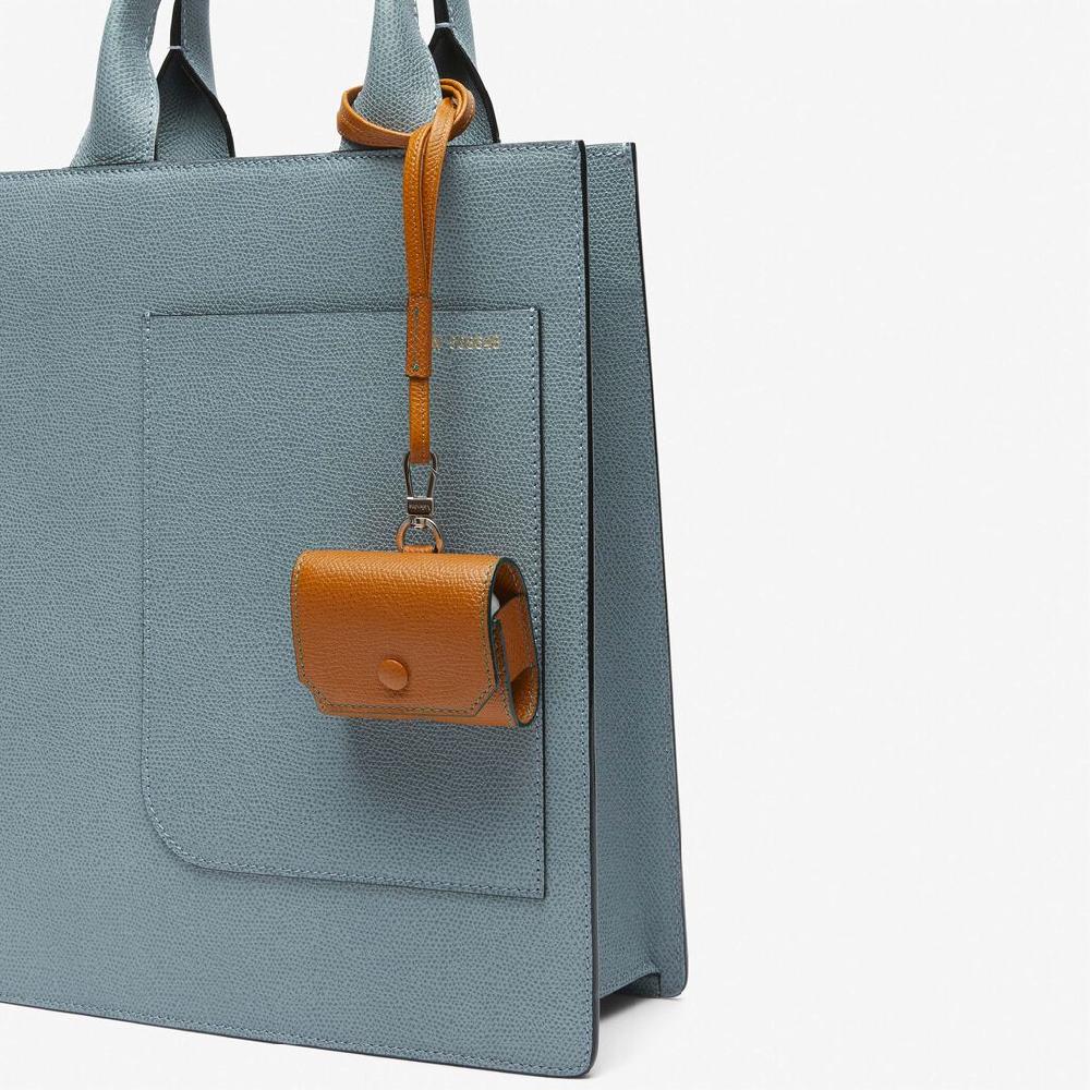 Valextra Porta Airpods Pro con Tracolla in Pelle Marrone | Valextra I Più Venduti