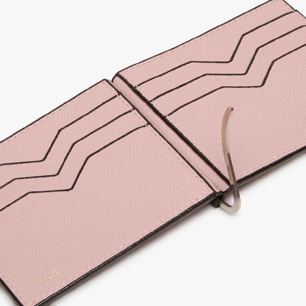 Valextra Portafoglio con fermasoldi in Pelle Rosa | Valextra Simple Grip In Saldo