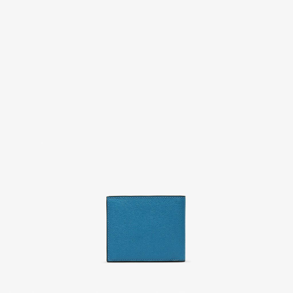 Valextra Portafoglio piccolo con portacarte in Pelle Blu Cobalto | Valextra Moda