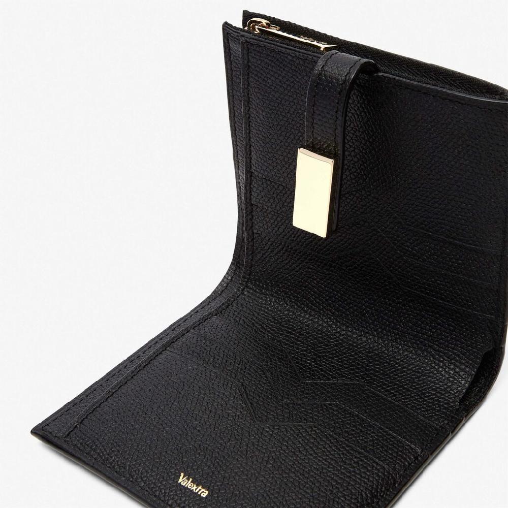 Valextra Portafoglio piccolo in Pelle Nera | Piccola pelletteria Valextra Sconto di tempo limitato