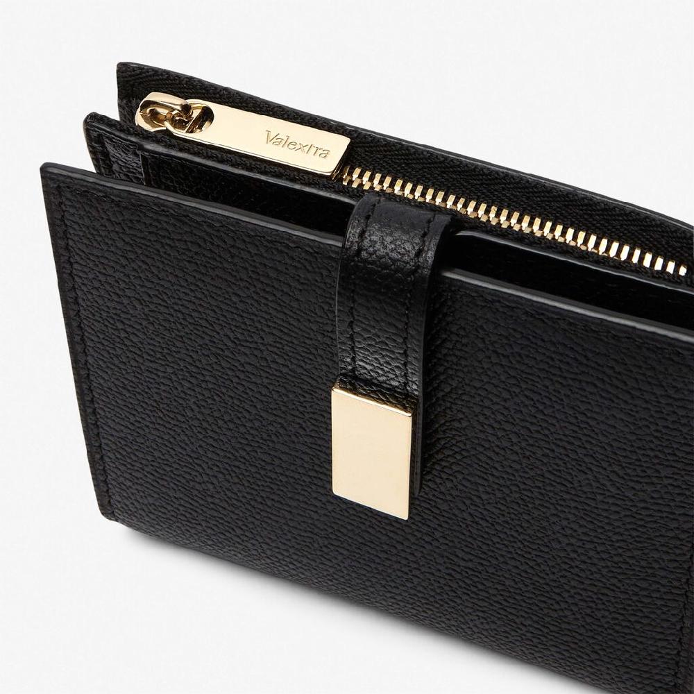 Valextra Portafoglio piccolo in Pelle Nera | Piccola pelletteria Valextra Sconto di tempo limitato