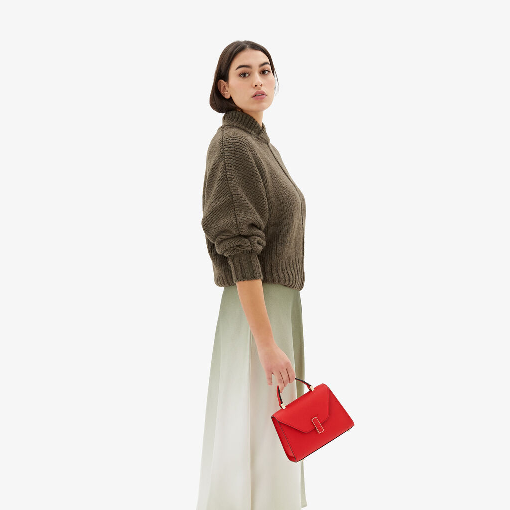 Valextra Borsa a tracolla Donna in Pelle Rossa cremisi | Valextra Iside Negozio online di fabbrica