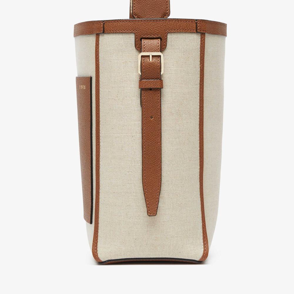Valextra Borsa a secchiello Donna in Tela Grigia e Marrone | Valextra Soft Comprare a buon mercato