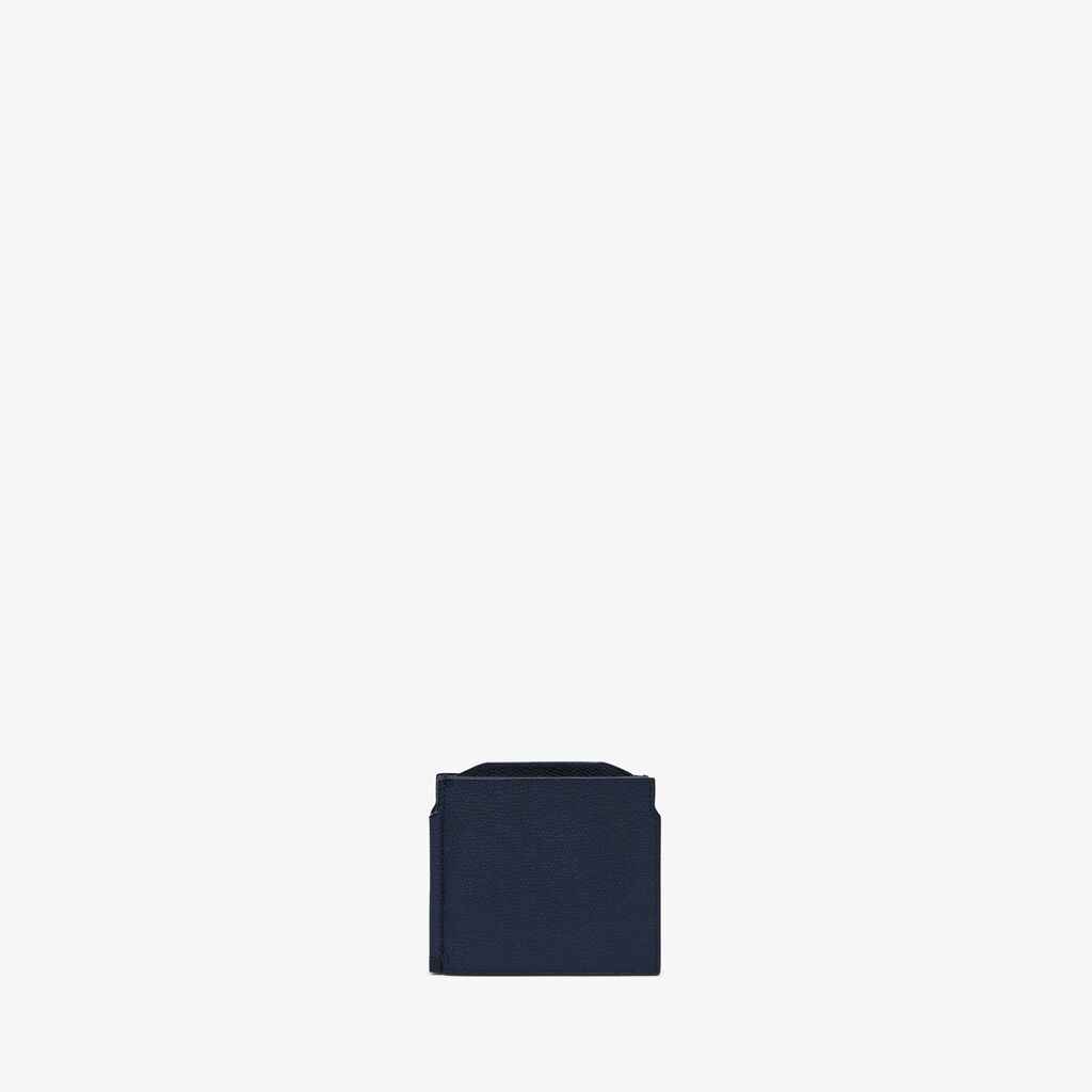 Valextra Portafoglio con fermasoldi trifold in Pelle Blu | Valextra Shopping online