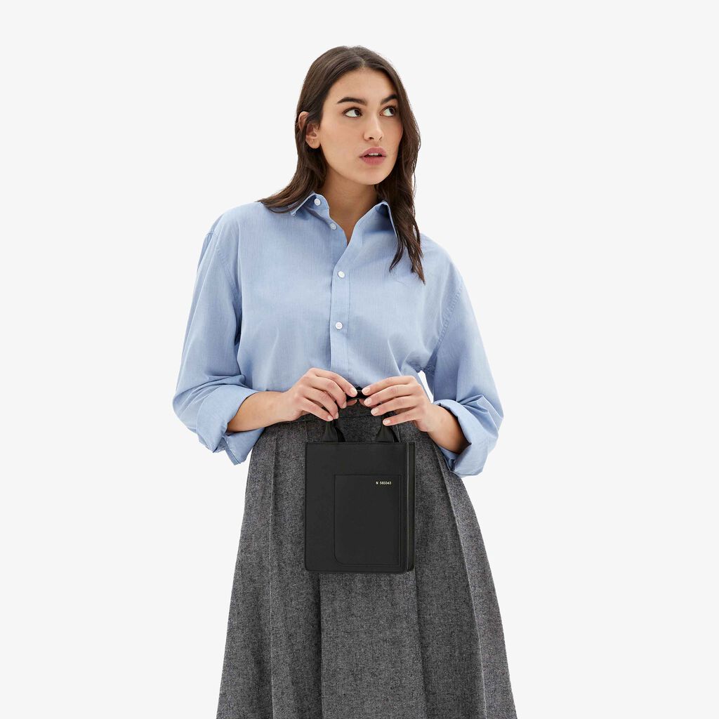 Valextra Borsa a tracolla Donna di Lusso in Pelle Nera | Valextra Boxy Offerta Pasqua