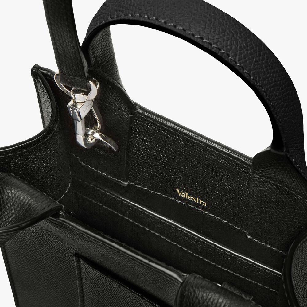 Valextra Borsa a tracolla Donna di Lusso in Pelle Nera | Valextra Boxy Offerta Pasqua