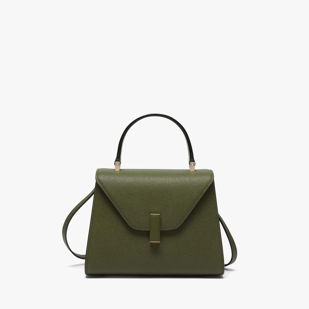 Valextra Borsa a mano Mini in Pelle Verde Militare | Valextra Iside Offerta per la Festa della Mamma