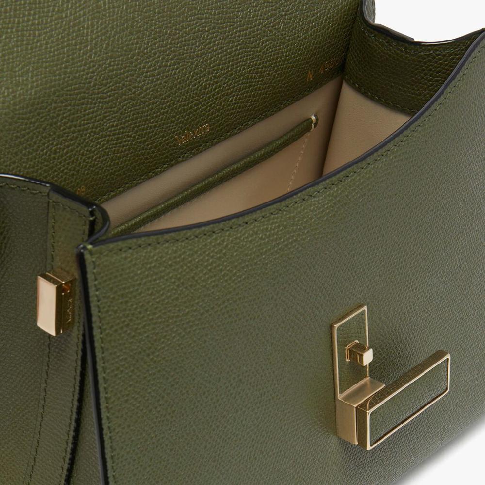 Valextra Borsa a mano Mini in Pelle Verde Militare | Valextra Iside Offerta per la Festa della Mamma