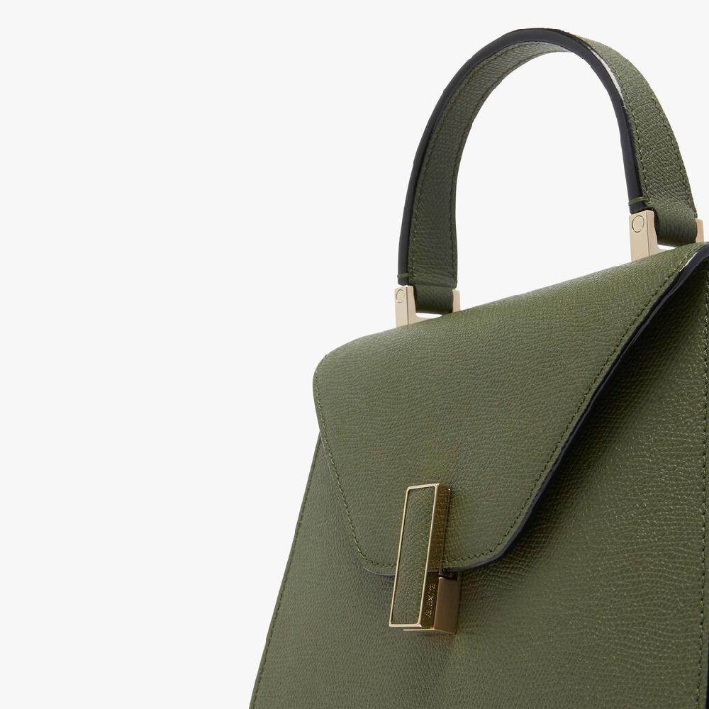 Valextra Borsa a mano Mini in Pelle Verde Militare | Valextra Iside Offerta per la Festa della Mamma