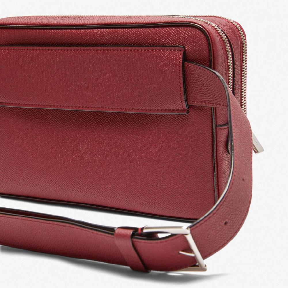 Valextra Borsetta versatile Bum Bag in Pelle Bordeaux | Valextra V-Line Offerta San Valentino