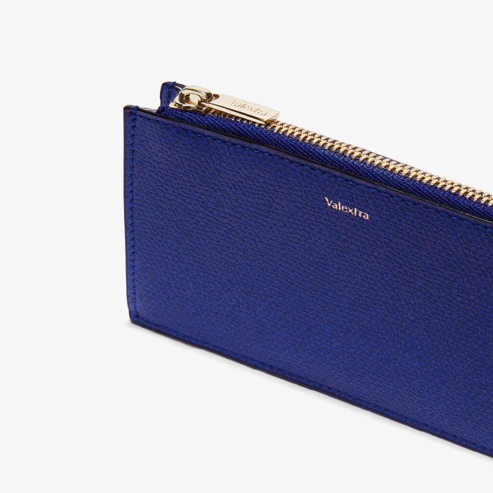 Valextra Portamonete in Pelle Blu | Valextra Vendita calda