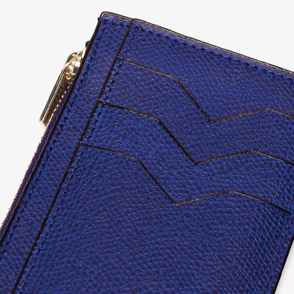 Valextra Portamonete in Pelle Blu | Valextra Vendita calda