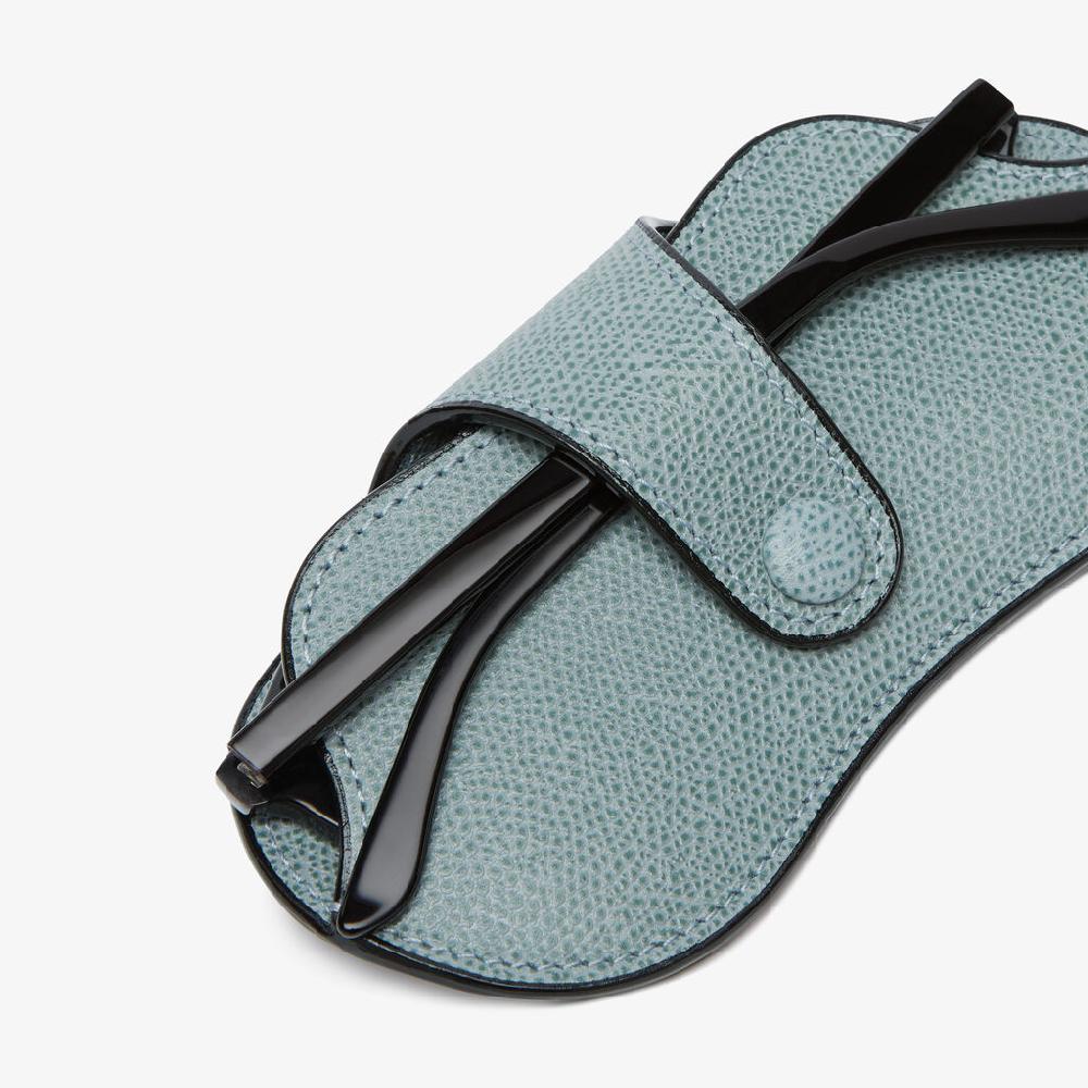 Valextra Custodia occhiali in Pelle Azzurra cerulea | Valextra Offerta temporanea