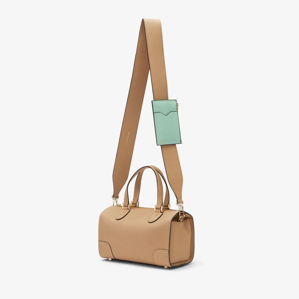 Valextra Tracolla con portacarte in Pelle Beige e Verde | Valextra Enormi risparmi