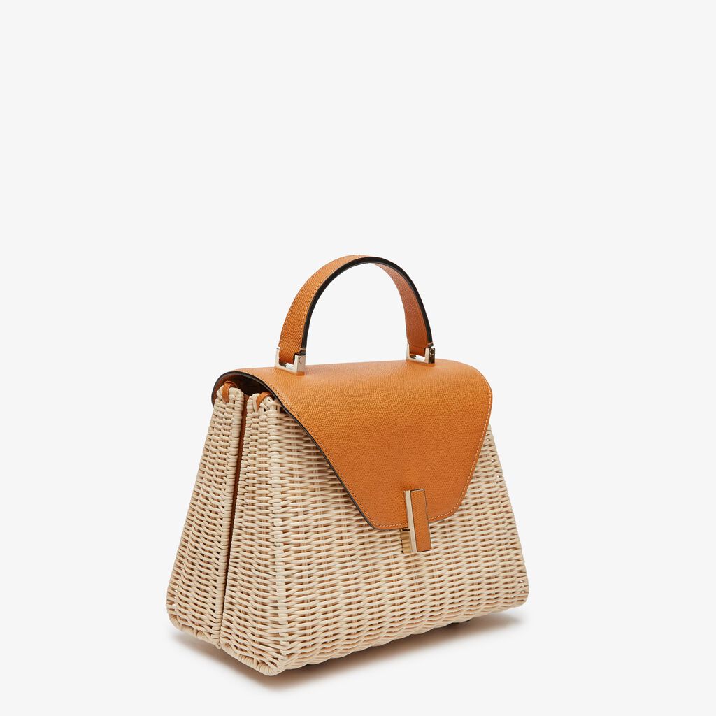 Valextra Borsa a mano Donna in Vimini e Pelle Arancione | Valextra Iside Sconti VIP