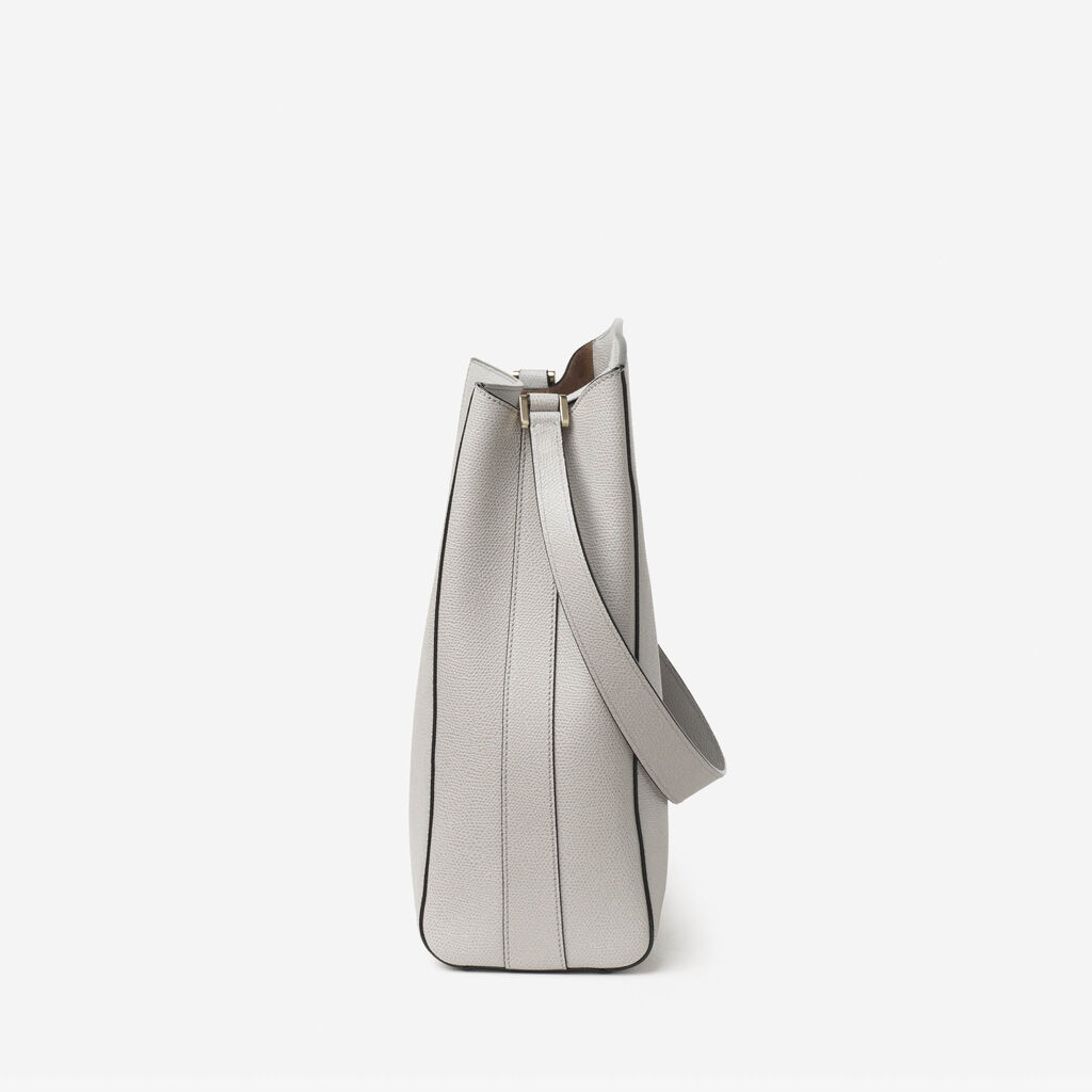 Valextra Valextra Brera: Borsa a spalla Media in Pelle Grigia Only for today