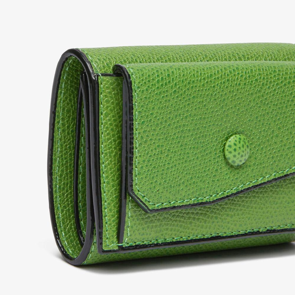 Valextra Portafoglio compatto Bifold in Pelle Verde | Valextra Offerta speciale della fabbrica