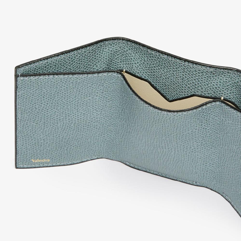 Valextra Portafoglio compatto con portamonete in Pelle Azzurra cerulea | Valextra Fino al 55% di sconto