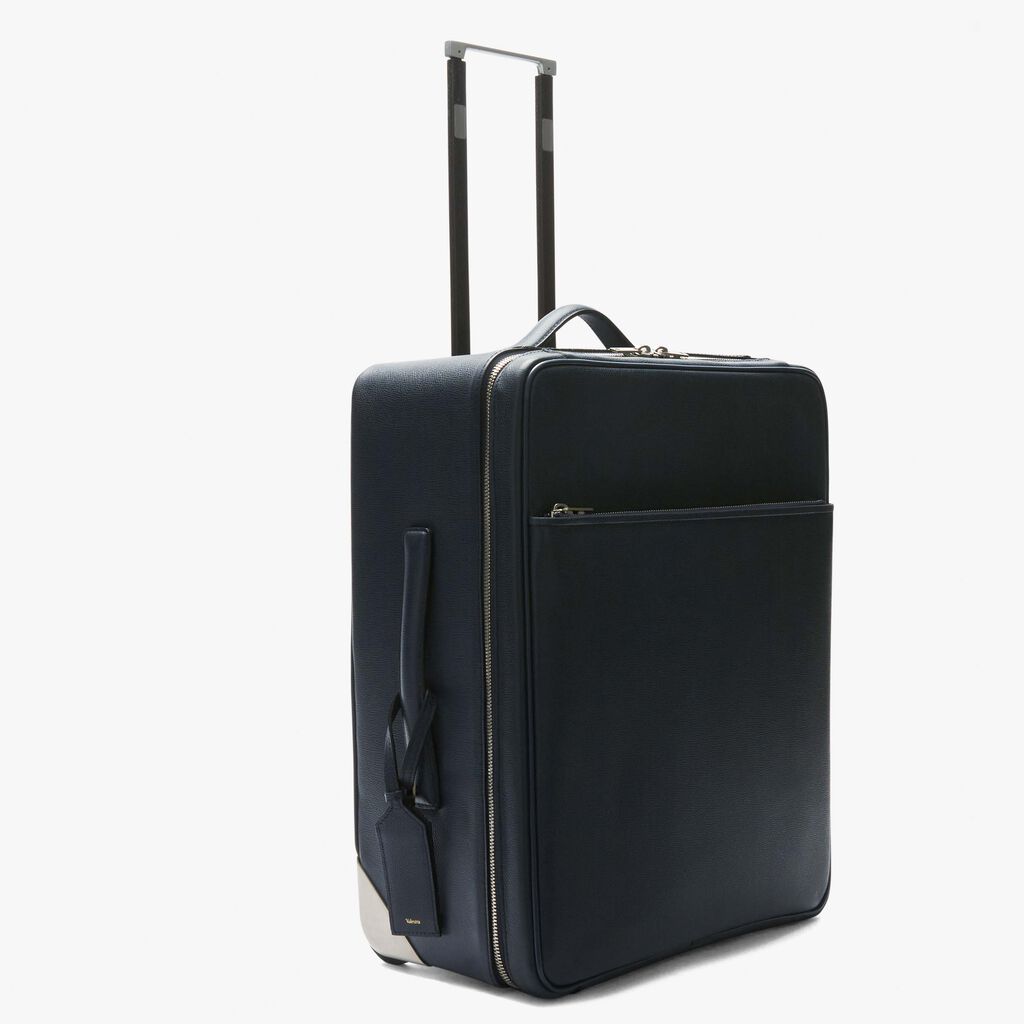 Valextra Valextra V-Line: Valigia trolley in Pelle Blu Super sconto