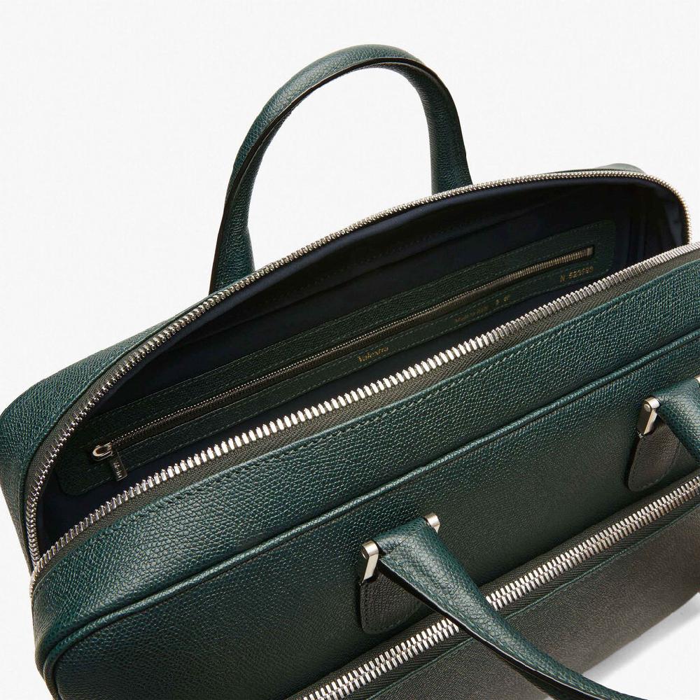 Valextra Valextra Avietta: Borsa business Media in Pelle Verde Limitato a 3 giorni