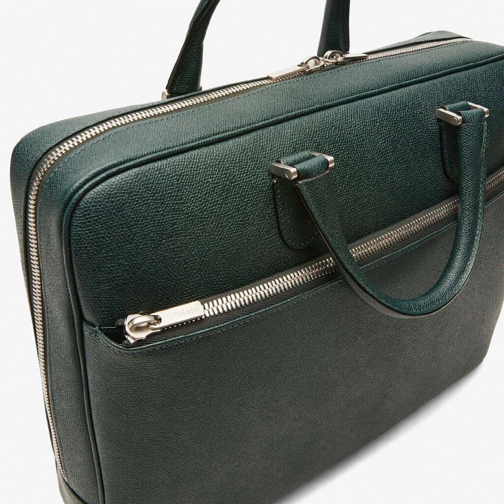 Valextra Valextra Avietta: Borsa business Media in Pelle Verde Limitato a 3 giorni