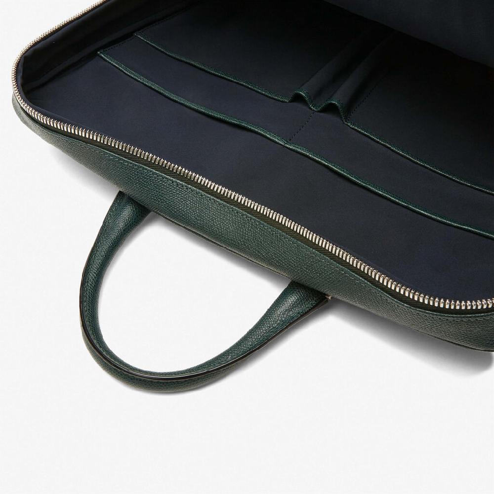 Valextra Valextra Avietta: Borsa business Media in Pelle Verde Limitato a 3 giorni